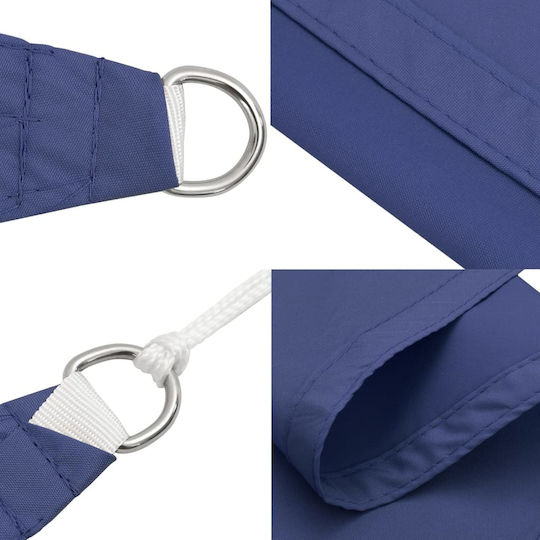 vidaXL Dreieck Sonnensegel Blau Mit Hoop & mit PU-Beschichtung 4x5x6.4m hergestellt aus Oxford-Gewebe