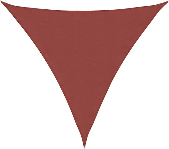vidaXL Triangle Shade Sail Brown With Hoop & with PU Coating 4.5x4.5m made of Oxford fabric