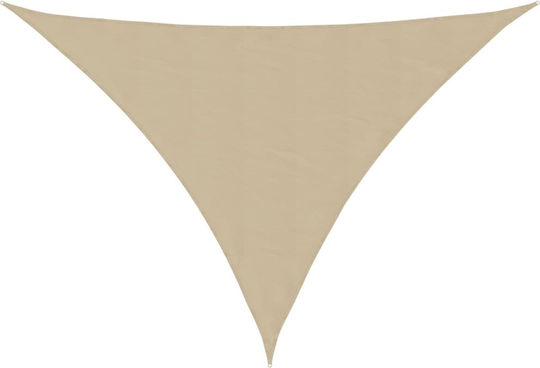 vidaXL Triangle Shade Sail Beige With Hoop & with PU Coating 5x6m made of Oxford fabric