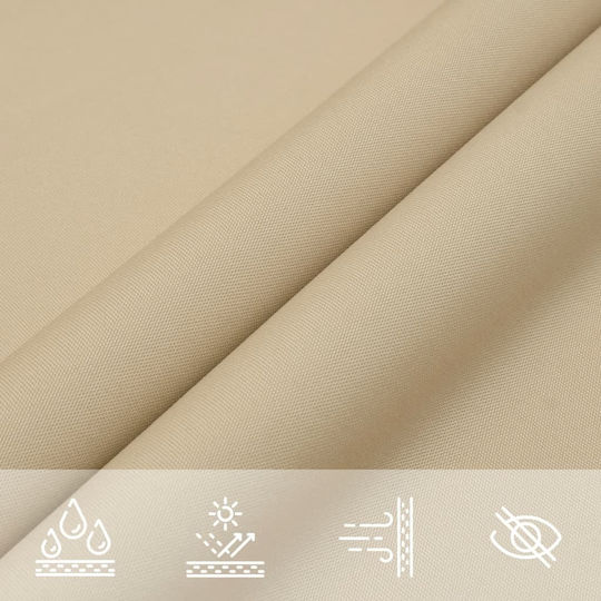 vidaXL Triangle Shade Sail Beige With Hoop & with PU Coating 5x6m made of Oxford fabric