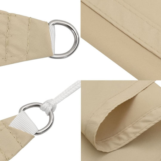 vidaXL Dreieck Sonnensegel Beige Mit Hoop & mit PU-Beschichtung 5x5x6m hergestellt aus Oxford-Gewebe