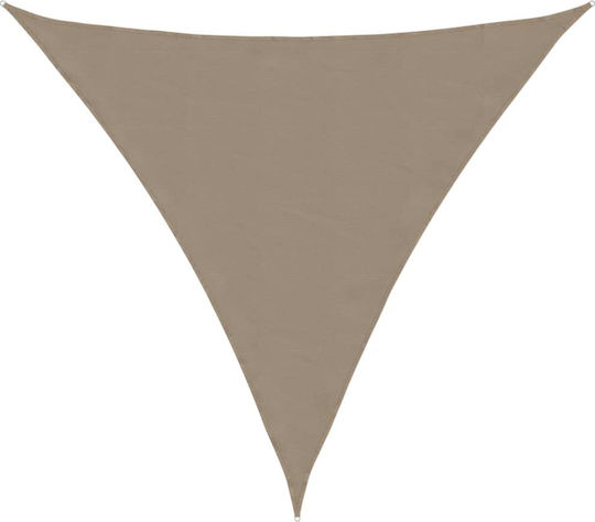 vidaXL Triangle Shade Sail Brown With Hoop & with PU Coating 4.5m made of Oxford fabric