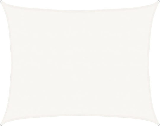 vidaXL Rechteckig Sonnensegel Weiß Mit Hoop 6x8m 160gr/m² hergestellt aus HDPE 160gr/m²