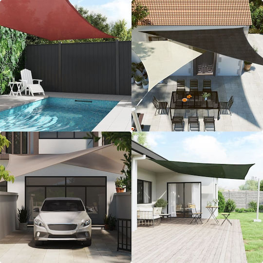 vidaXL Rechteckig Sonnensegel Weiß Mit Hoop 6x8m 160gr/m² hergestellt aus HDPE 160gr/m²