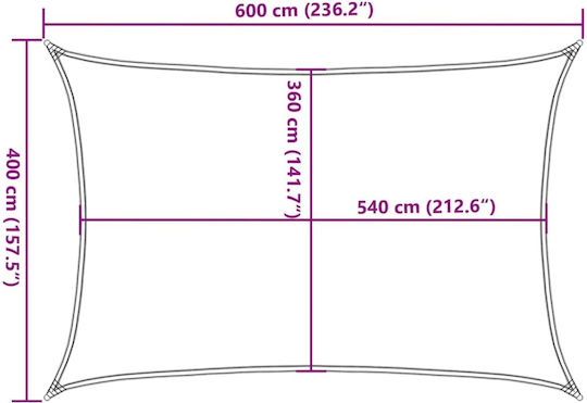 vidaXL Ορθογώνιο Πανί Σκίασης Καφέ με Κρίκους 4x6m 160gr/m² από HDPE 160gr/m²