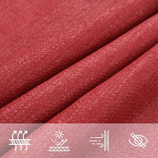 vidaXL Square Shade Sail Red With Hoop 4.5x4.5m 160gr/m²