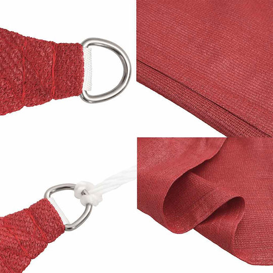 vidaXL Square Shade Sail Red With Hoop 4.5x4.5m 160gr/m²