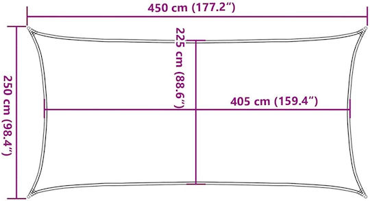 vidaXL Square Shade Sail Red With Hoop 4.5x4.5m 160gr/m²