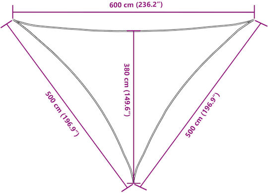 vidaXL Dreieck Sonnensegel Braun Mit Hoop & mit PU-Beschichtung 5x5x6m hergestellt aus Oxford-Gewebe