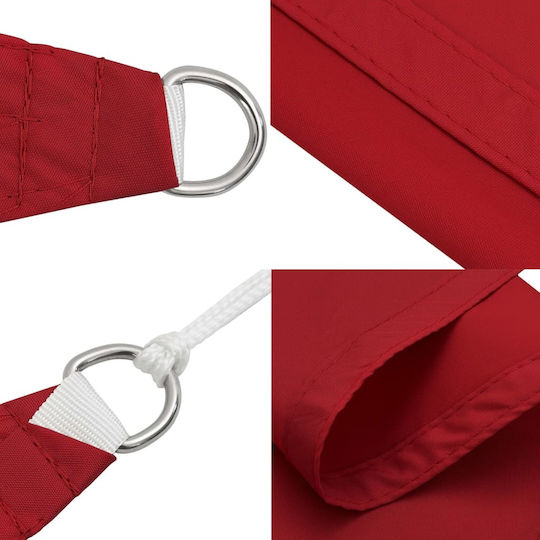 vidaXL Dreieck Sonnensegel Rot mit PU-Beschichtung 5x5m hergestellt aus Oxford-Gewebe