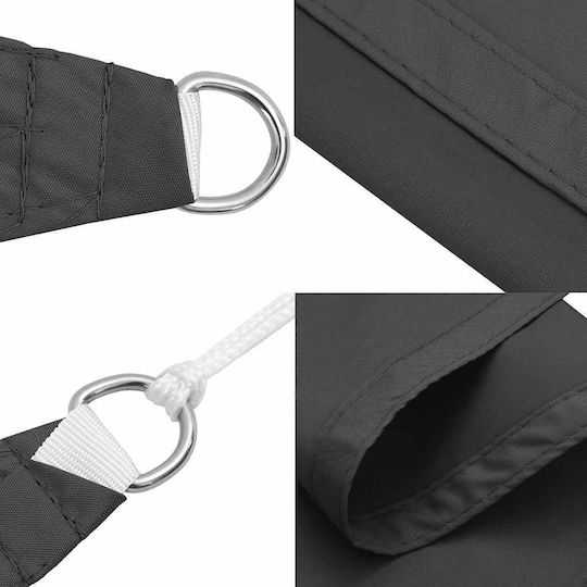 vidaXL Dreieck Sonnensegel Gray Mit Hoop & mit PU-Beschichtung 3x3x4.24m hergestellt aus Oxford-Gewebe