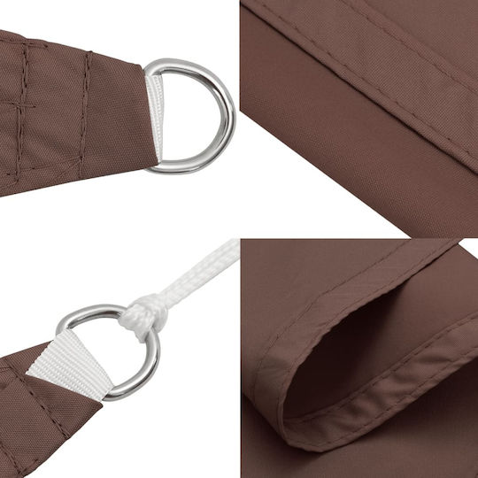 vidaXL Dreieck Sonnensegel Braun Mit Hoop & mit PU-Beschichtung 3x4x5m hergestellt aus Oxford-Gewebe