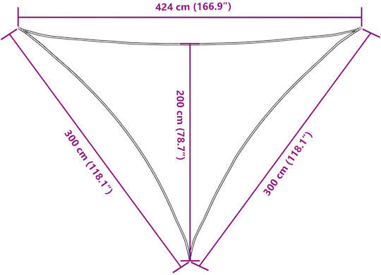 vidaXL Dreieck Sonnensegel Braun Mit Hoop & mit PU-Beschichtung 3x3x4.24m hergestellt aus Oxford-Gewebe