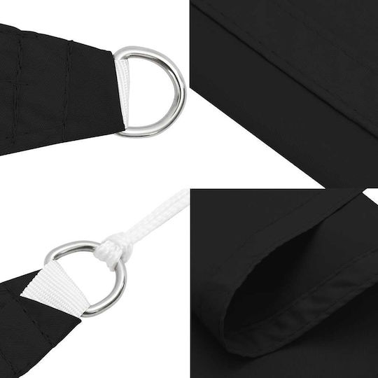vidaXL Triangle Shade Sail Black With Hoop & with PU Coating 2.5x2.5x3.5m made of Oxford fabric