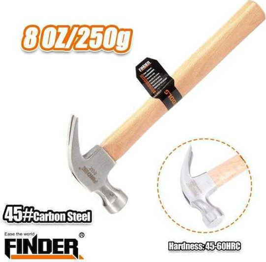 Finder Hammer 250g mit Hölzernem Griff 191759