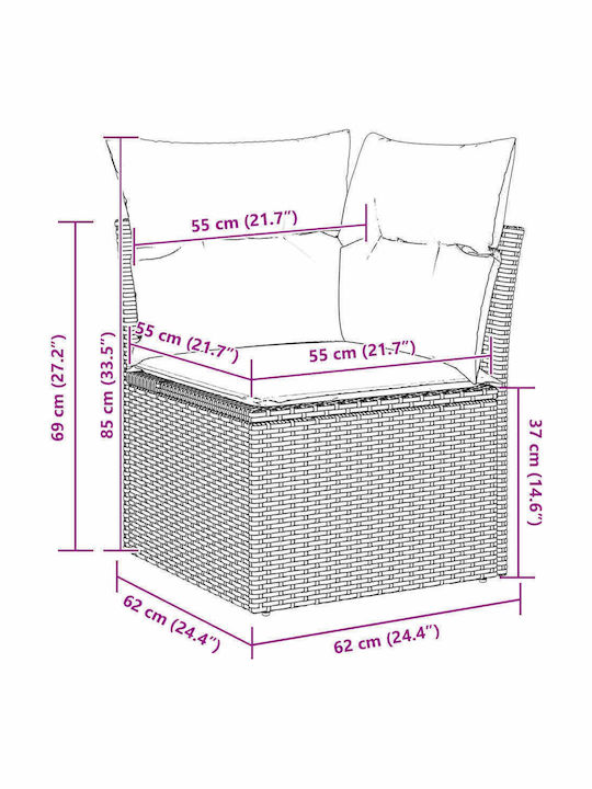 Garden & Outdoor Furniture Set Living Room 6 Pieces Beige with Pillows