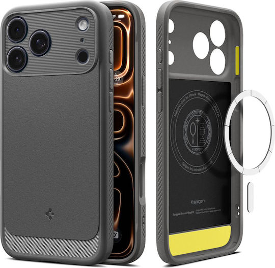 Spigen Rugged Armor MagSafe Back Cover Σιλικόνης Γκρι (iPhone 17 Pro Max)