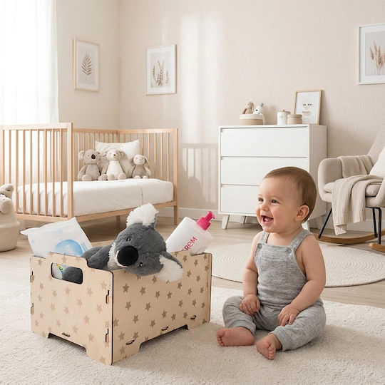 Ango Kinder Spielzeugkiste Aus Holz Grau 26,5x34,5x18,5cm 2Stücke