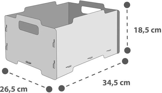 Ango Kinder Spielzeugkiste Aus Holz Grau 26,5x34,5x18,5cm 2Stücke