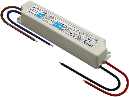 Qoltec LED Захранване Водоустойчиво IP67 Мощност 20W с Изходно Напрежение 12V