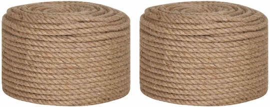 vidaXL Boat Rope 2 Pcs 2 Mm 100 M Natural 100% Jute Tossa