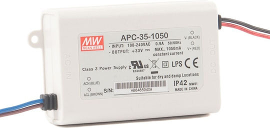 Mean Well LED Захранване IP42 Мощност 35W С Изходно Напрежение 33V