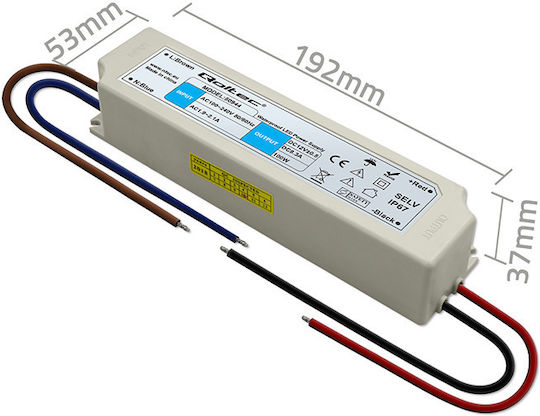 Qoltec LED Захранване Водоустойчиво IP67 Мощност 100W с Изходно Напрежение 12V
