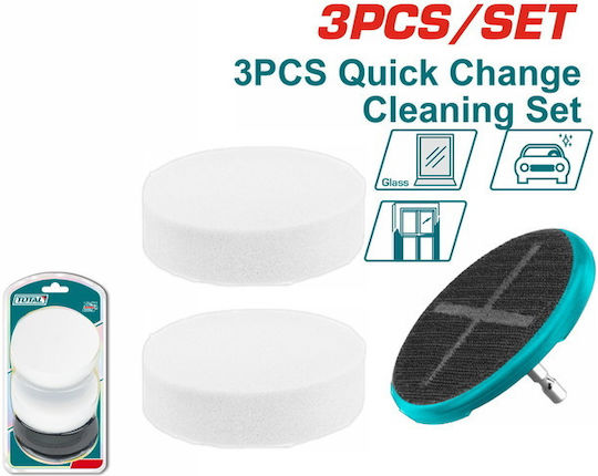 Total Professional Set Sanding Sponges Drill Base 3 Pieces Tac35351
