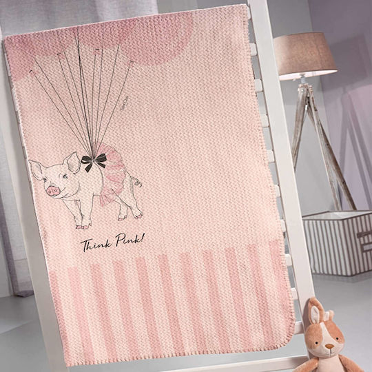 Saint Clair Decke Vlies Piggy Rosa 160x220cm