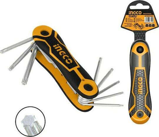 Ingco Folding Set 6 Torx Wrenches 8pcs
