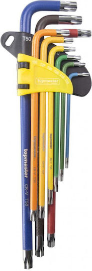 Topmaster Σετ 9 Κλειδιά Torx σε Σχήμα L