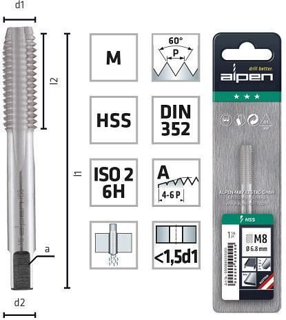 Alpen Swiss Tools 708010001 Conic HSS 1buc