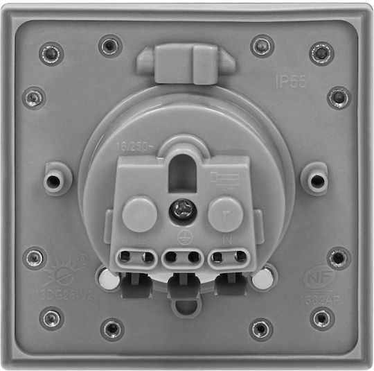 Orno Power Socket Gray 1pcs