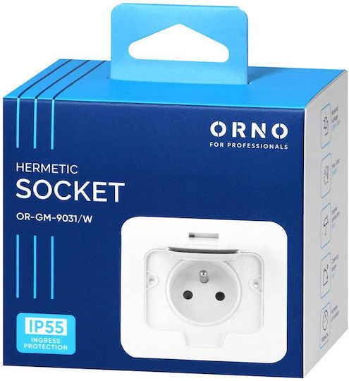 Orno Priză Electrică Simplă Rezistentă La Apă Albă