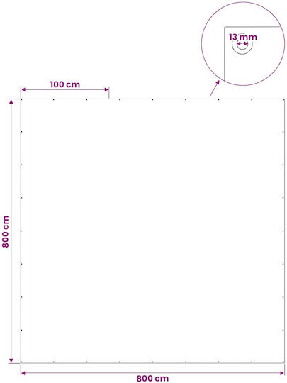 vidaXL Αδιάβροχος Μουσαμάς 90gr/m² 8x8μ. Ελαφρού Τύπου Γκρι
