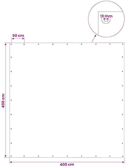vidaXL Wasserdichter Planen 140gr/m² 4x4m Licht Typ Grüne