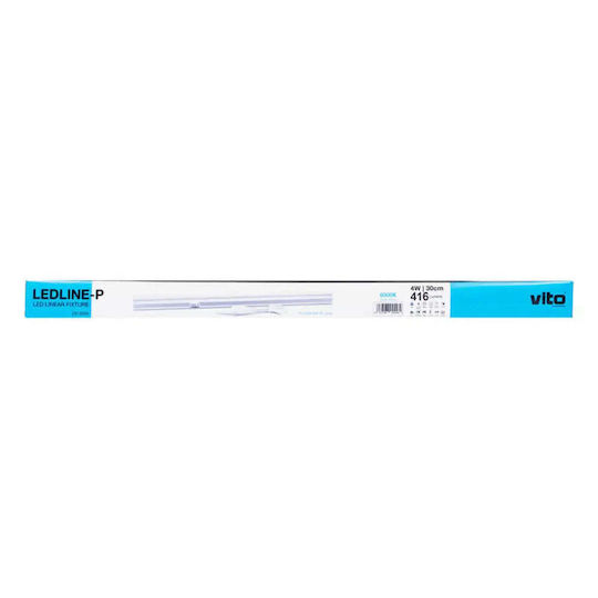 Vito LED Γραμμικό Φωτιστικό Οροφής 4W Ψυχρό Λευκό IP20 με Ρυθμιζόμενη Ένταση Μ31.1xΒ3.5xΥ2.2εκ.