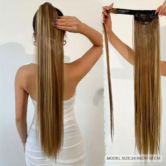 Extension με Clip σε Ανοιχτό Καστανό Χρώμα Light Brown 70cm