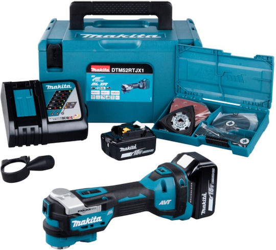 Makita Electric Brushless Oscillating Multi Tool 18V 2x5Ah with Speed Control DTM52RTJX1