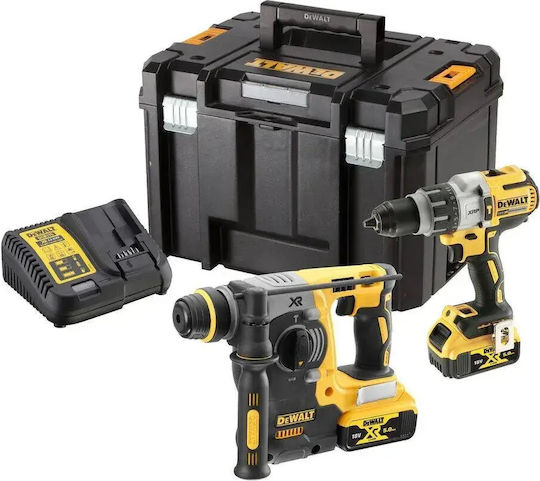 DEWALT DCK229P2T Set Bohrschrauber & Hammer 18V mit 2 Batterien 5Ah und Hülle