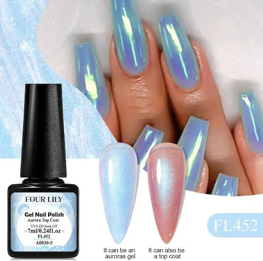 Setlily Gel 2in1 Top Coat Jelly Shell Aurora 7ml Finisaj Holografic