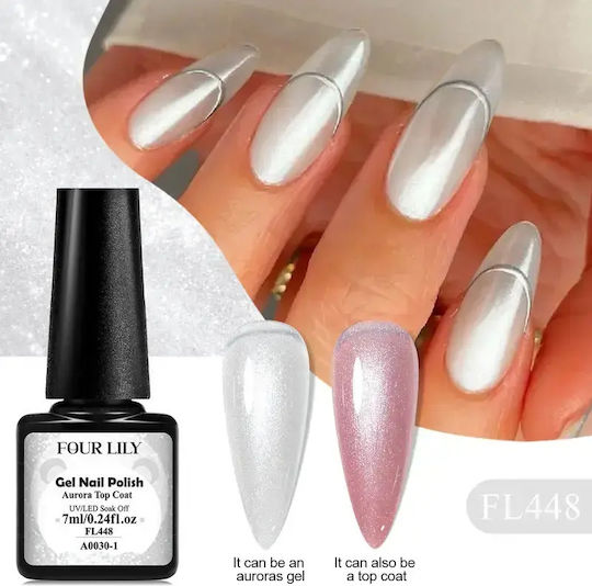 Setlily Gel 2in1 Top Coat Jelly Shell Aurora 7ml Finisaj Holografic