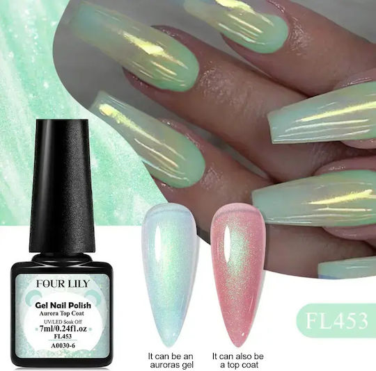 Setlily Gel 2in1 Top Coat Jelly Shell Aurora 7ml Finisaj Holografic