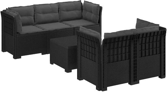 Garten- und Outdoor-Möbelsets Wohnbereich 5 Stück mit Kissen