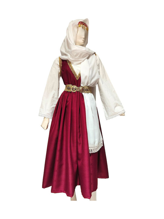 Traditional Costume of Samos with Porphyra with Forehead Ribbon