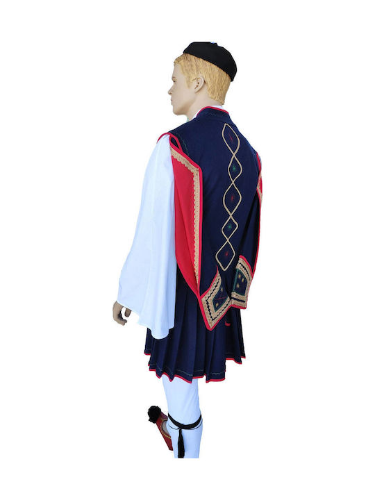 Traditional Costume Ntoulamas Mesolongiou with Shoe Covers with Decorative Chain
