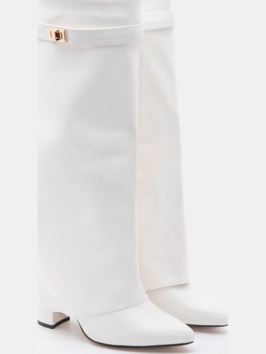 Damenstiefel mit Hohem Absatz Weiße
