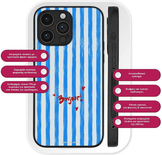 Sonique Stripe Stories Series Oppo Reno15 Pro 5G Bonjour Blue Mobile Phone Case