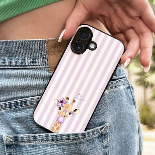 Θήκη Sonique Stripe Stories Series Huawei Nova 10 Pro Λιλά Καμηλοπάρδαλη Τσιχλόφουσκα