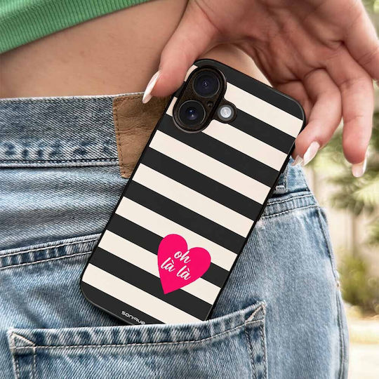 Sonique Stripe Stories Series Oppo Reno15 5G Umschlag Rückseite Schwarz